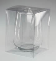 wine glass with clear transparent plastic gift box