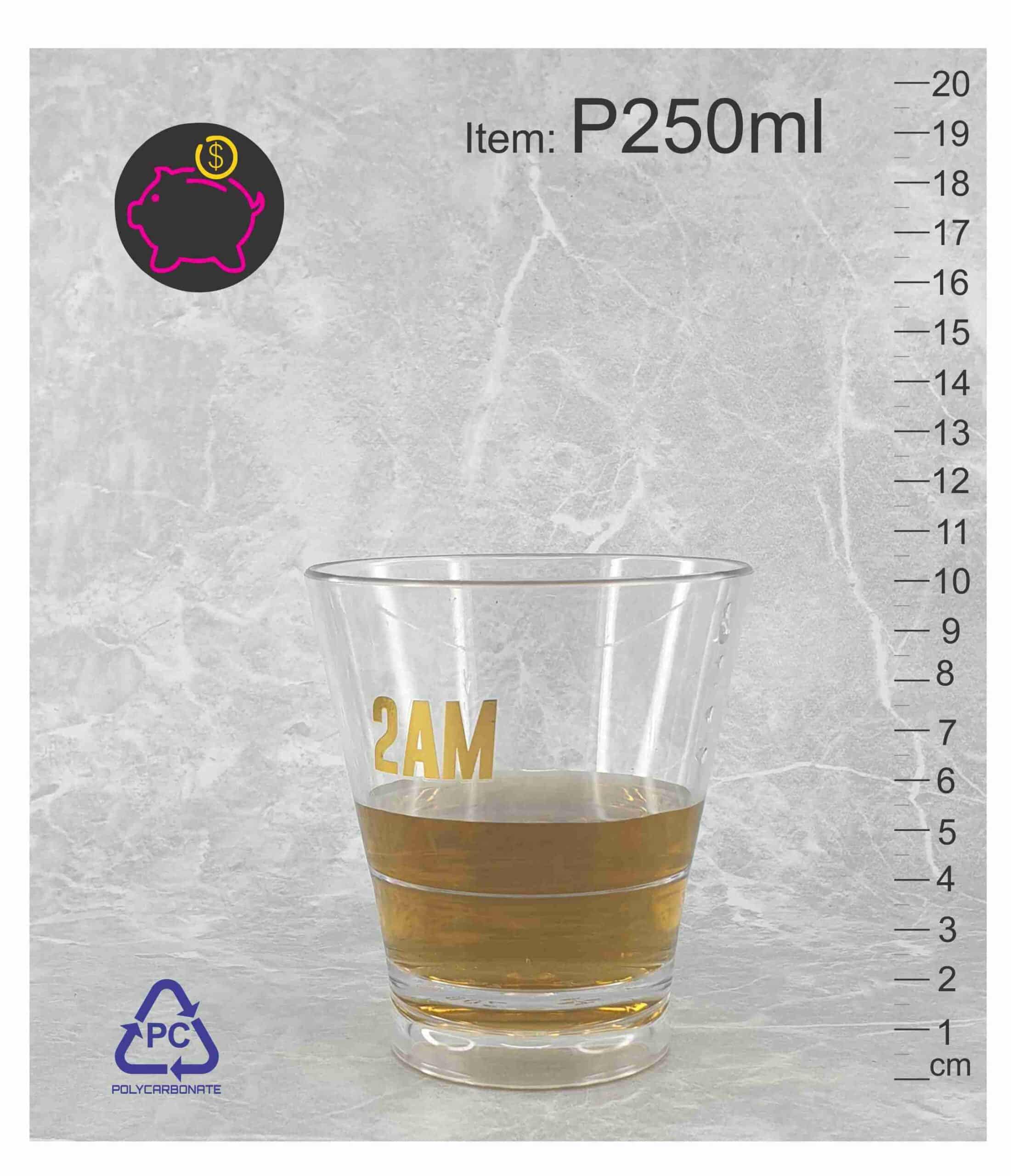 P250 reusable custom printed festival events party unbreakable plastic drink whiskey drinking whisky cup glasses abc2000 Australia scaled