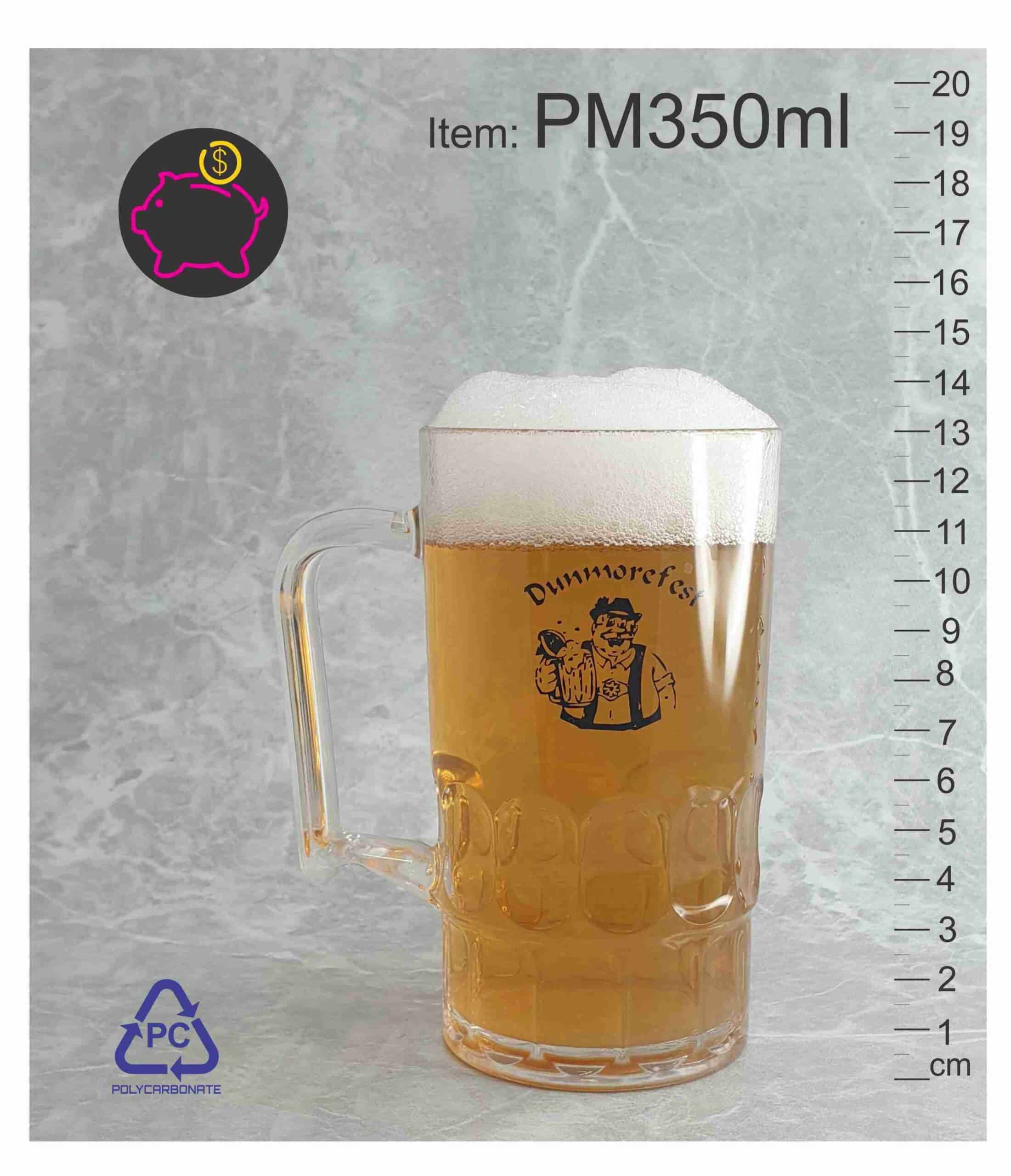 PM350 reusable custom printed festival events party stein mug unbreakable plastic drinking beer pot glasses cups abc2000 Australia scaled