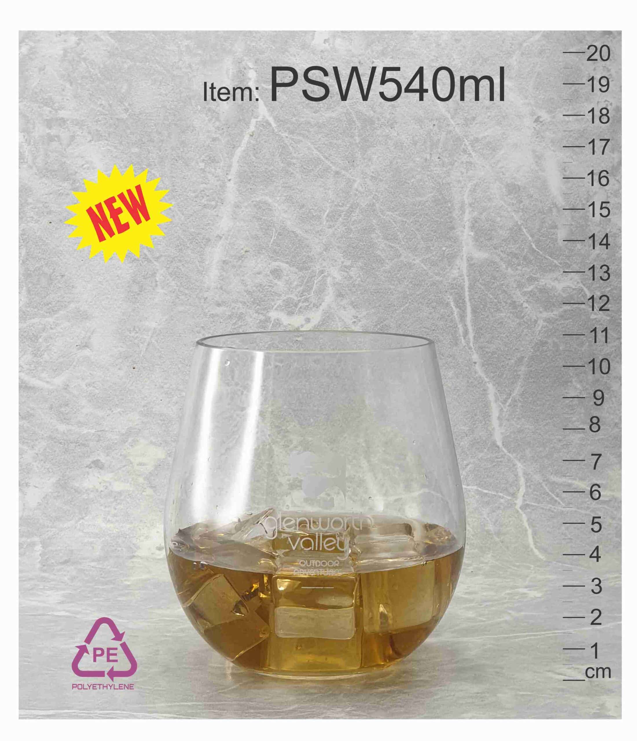 PSW540 reusable unbreakable custom printed festival events party unique shape low cost cheap cups plastic whiskey whisky drinking rum vodka drink stemless wine pot glasses abc2000 Aus scaled