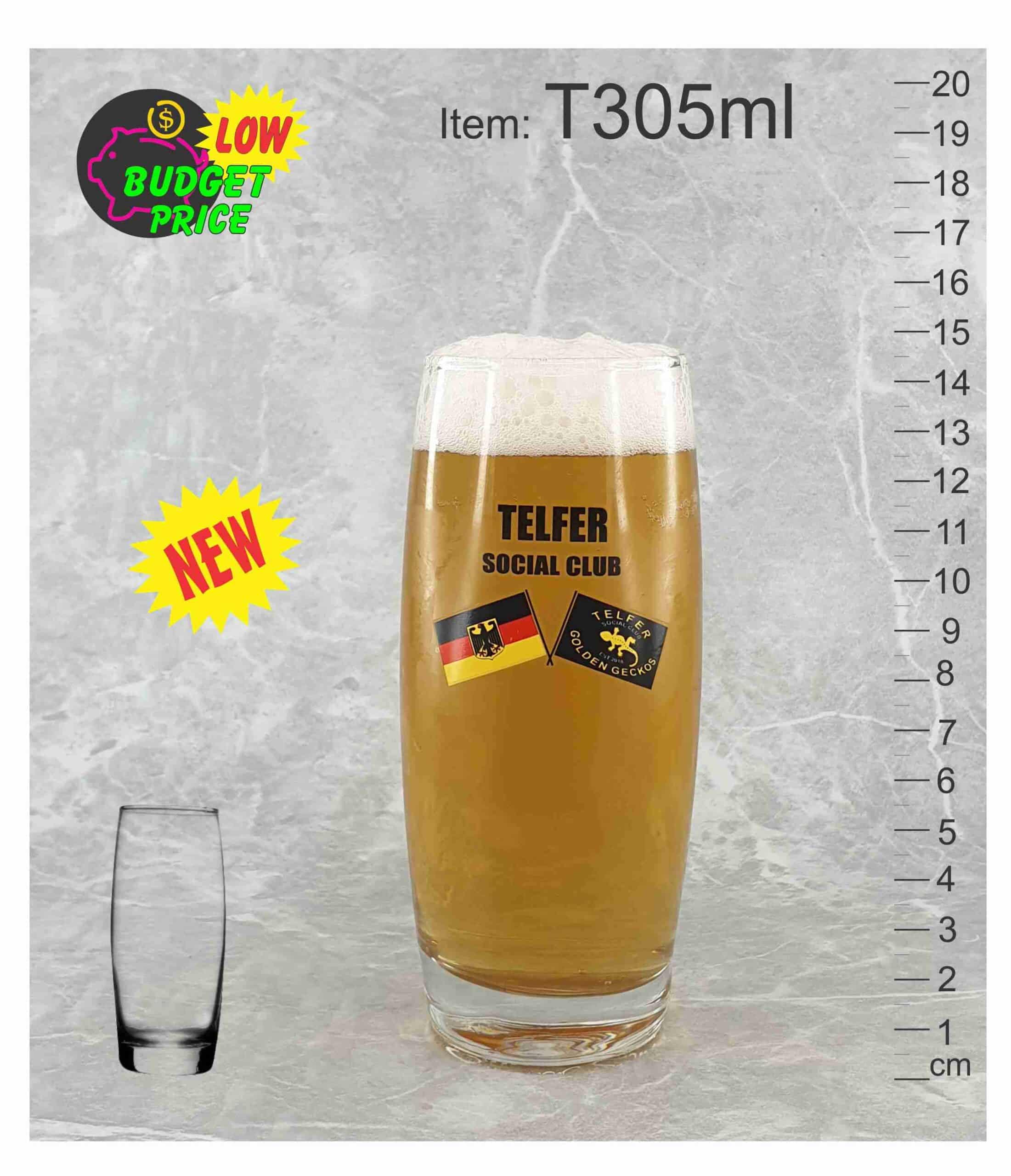 T305 colour decal printed conical beer pilsner pint middy ten handle schooner cup pot glass 300ml event festival Australia abc2000 Buy Online scaled