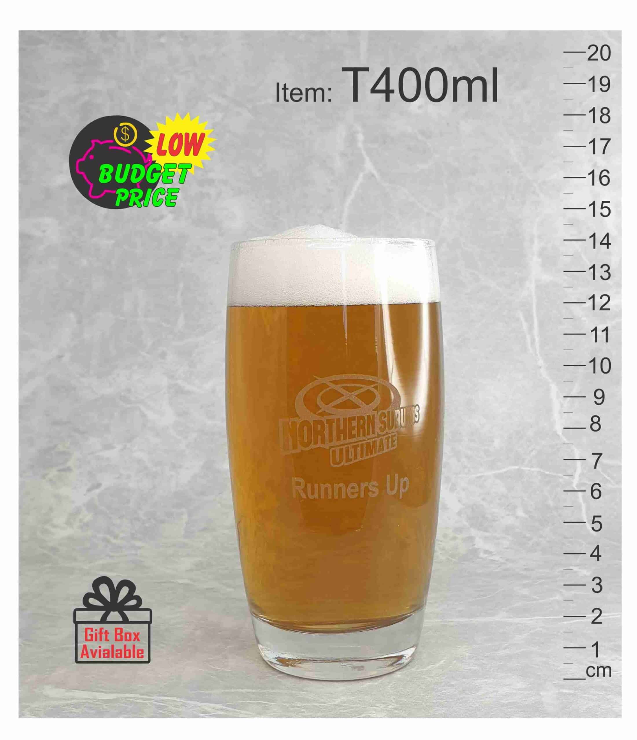 T400ml laser etched engraved beer middy low cost cheap schooner cup pot universal glass event festival Brisbane Australia abc2000 scaled