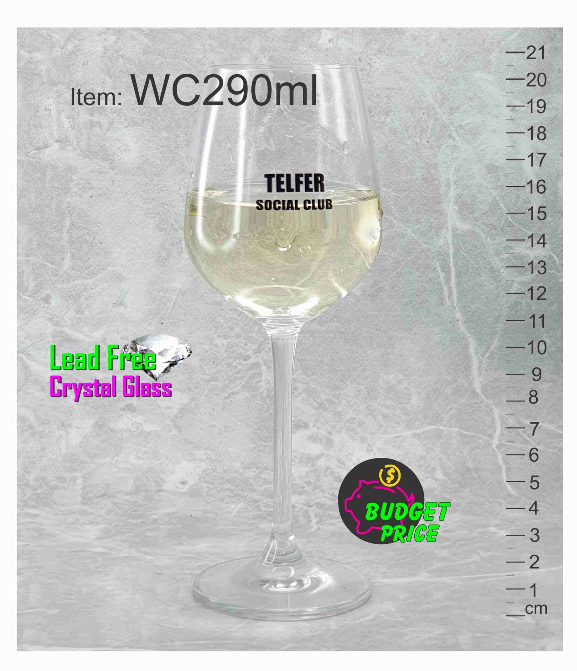 WC290ml crystal black logo printed white red wine low cost taster cup universal glass event festival Australia abc2000 Buy Online scaled