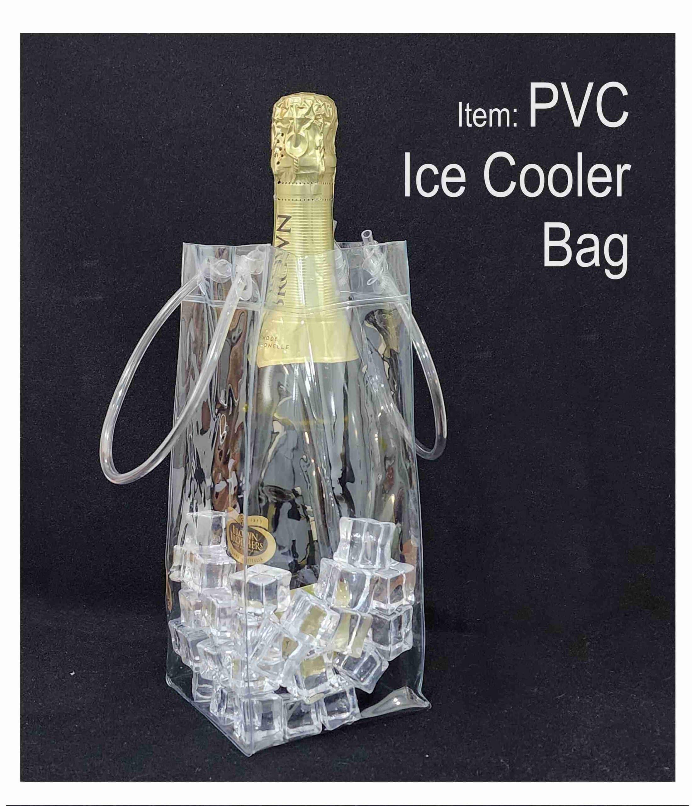 clear PVC ice-cooler-bucket bottle gift bag