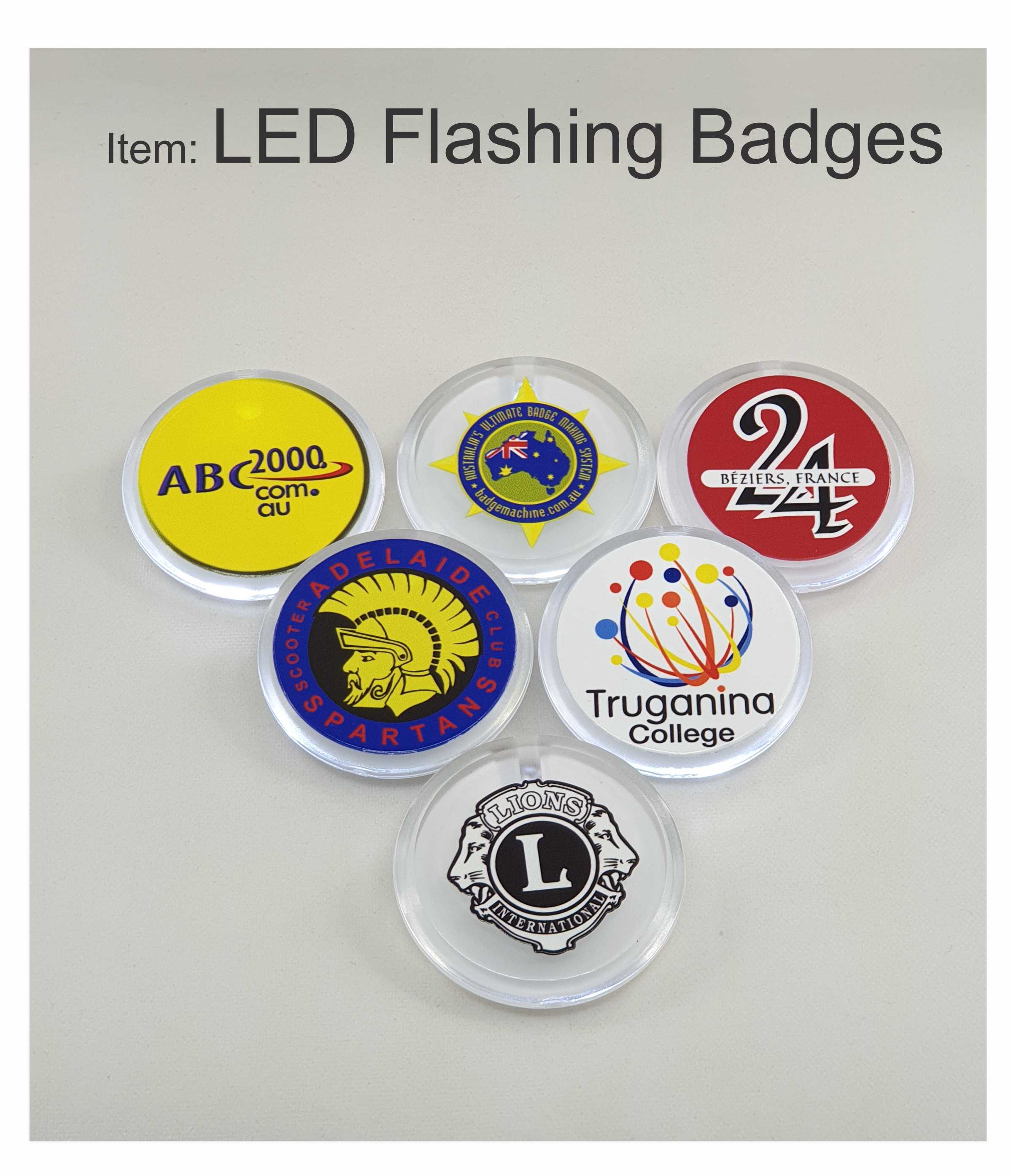 LED Flashing Button Badges