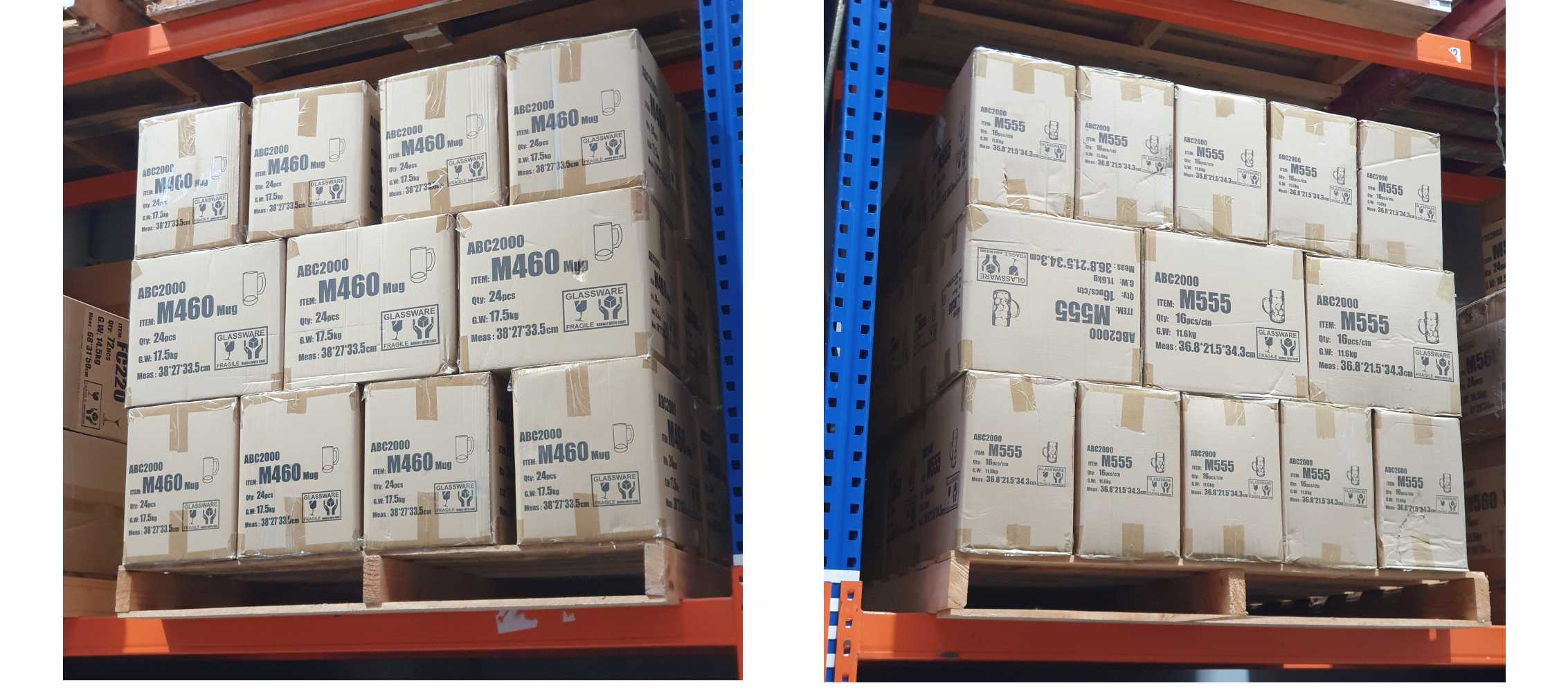Bulk packed Oktoberfest beer steins in shipping cartons