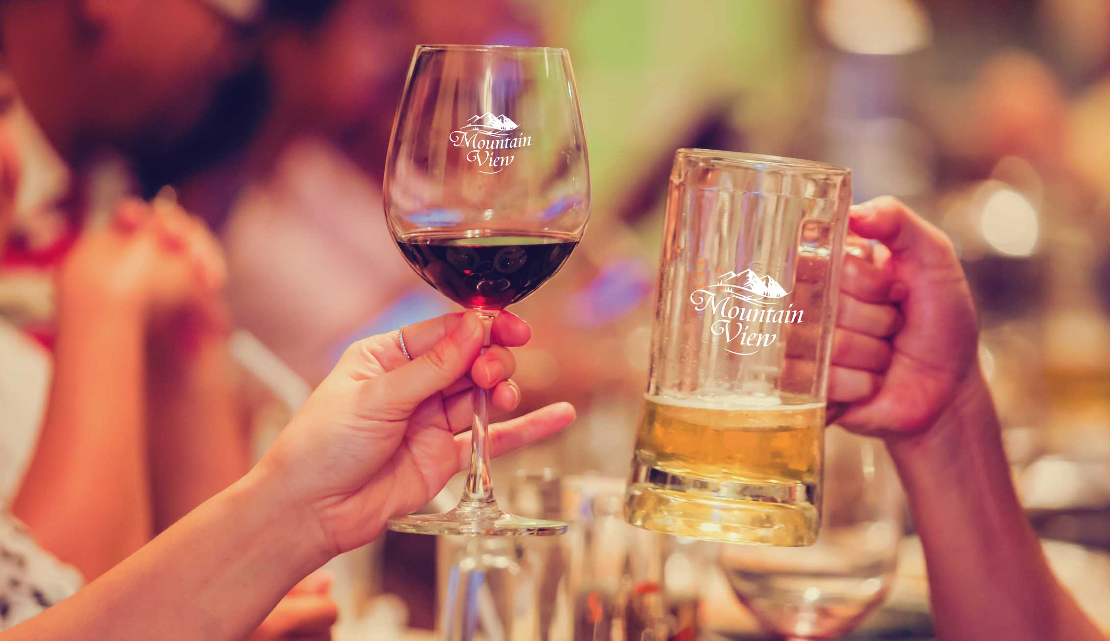 Beer and wine glassware used at events and hospitality venues in Australia
