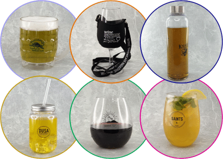 Branded plastic cups with logo printing for festivals and events